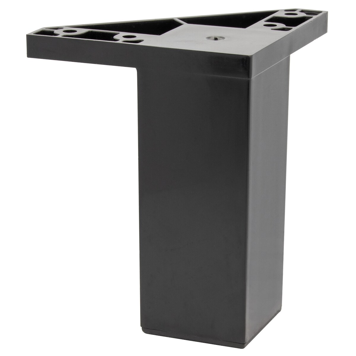 WAGNER Tischbein/Möbelfuß SCHWARZ matt - 40 x 40 x 100 mm, Anschraubplatte 80 x 80 x 115 mm, Kunststoff - 12022101 Image