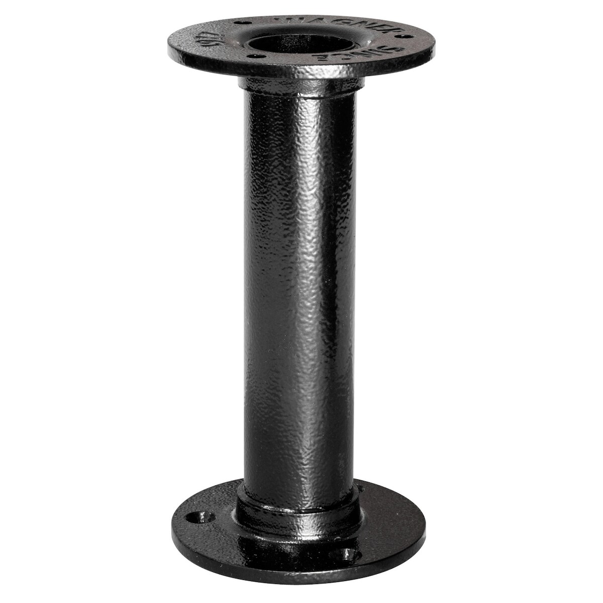 WAGNER Möbelbein/Tischbein/Möbelfuß INDUSTRIAL PIPE - Ø 30 x 150 mm, 2 Anschraubplatten Ø 75 mm, Stahl schwarz- 12501501 Image
