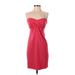 VS Bra Tops Casual Dress - Sheath Open Neckline Sleeveless: Red Print Dresses - Women's Size Small