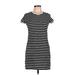 Billabong Casual Dress - Mini Crew Neck Short sleeves: Black Print Dresses - Women's Size Large