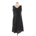 Dana Kay Casual Dress - A-Line V Neck Sleeveless: Black Print Dresses - Women's Size 14