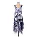 Simply Vera Vera Wang Casual Dress - High/Low: Blue Tie-dye Dresses - Women's Size Small