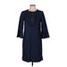 Draper James Casual Dress - Shirtdress: Blue Dresses - Women's Size 6