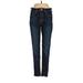 Rag & Bone/JEAN Jeggings - High Rise Skinny Leg Boyfriend: Blue Bottoms - Women's Size 26 - Dark Wash