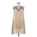 Umgee Casual Dress - A-Line Crew Neck Sleeveless: Tan Solid Dresses - New - Women's Size Medium