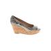 Via Spiga Wedges: Tan Snake Print Shoes - Women's Size 8 1/2