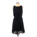 Aqua Casual Dress - Midi: Black Solid Dresses - Women's Size X-Small