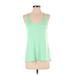 Under Armour Active Tank Top: Green Print Activewear - Women's Size Medium