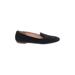 J.Crew Flats: Slip-on Chunky Heel Casual Black Print Shoes - Women's Size 9 1/2 - Almond Toe