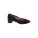 Old Navy Heels: Pumps Chunky Heel Minimalist Black Print Shoes - Women's Size 9 - Almond Toe