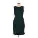 Lands' End Casual Dress - Sheath High Neck Sleeveless: Green Print Dresses - Women's Size 8 Petite
