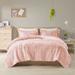Pink Blush Soft Sherpa Faux Comforter Set with Shams