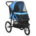 PawHut Pet Stroller for Small and Medium Dogs, 3 Big Wheels Foldable Cat Stroller with Adjustable Canopy