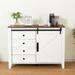 Sideboard Buffet Cabinet with Sliding Barn Door and 4 Drawers