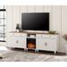 Farmhouse Fireplace TV Stand for TVs up to 80'', White TV Console - 83 inches