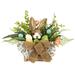 Boxed Floral Arrangement with Bunny Tabletop Easter Decoration - 12"