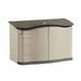 Small Horizontal Resin Weather Resistant Outdoor Storage Shed, Olive and Sandstone, for Garden/Backyard/Pool, Horizontal Shed