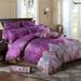 3pc Full Size Bedding Set Paisley Print Purple