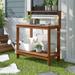 Solid Meranti Wood Outdoor Garden Potting Bench Table with Bottom Shelf - 35.9" x 19.5" x 42.7"