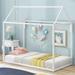 Simple Metal House Bed Floor Bed Frame, Twin