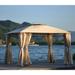 11.84 ft. W X 10.6 ft. D Metal Frame Soft-Top Outdoor Patio Gazebo with Polyester Canopy