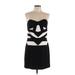 BCBGeneration Cocktail Dress - Mini Strapless Sleeveless: Black Solid Dresses - New - Women's Size 12