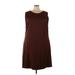 ASOS Casual Dress - A-Line Crew Neck Sleeveless: Brown Print Dresses - Women's Size 26