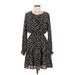 She + Sky Casual Dress - A-Line Scoop Neck Long sleeves: Black Dresses - Women's Size Medium