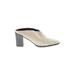 Donald J Pliner Mule/Clog: Slip-on Chunky Heel Casual Ivory Shoes - Women's Size 9 - Almond Toe