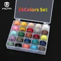 WUTA – Kit de fil à coudre en cuir ciré lot de 25 couleurs Mini bobines fil tressé à la main