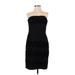 White House Black Market Cocktail Dress - Party Open Neckline Sleeveless: Black Print Dresses - Women's Size 8