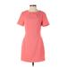 Banana Republic Factory Store Casual Dress - Sheath Crew Neck Short sleeves: Pink Solid Dresses - Women's Size 0 Petite