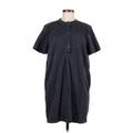 Gap Casual Dress - Shirtdress Crew Neck Short sleeves: Gray Solid Dresses - Women's Size Medium