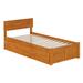 AFI Furnishings Orlando Queen Platform Bed w/ Footboard & Twin XL Trundle in Light Toffee Wood in Brown | 33.46 H x 43.62 W x 82.76 D in | Wayfair