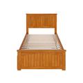 AFI Furnishings Nantucket King Solid Wood Platform Bed w/ Footboard & Twin XL Trundle in Walnut Wood in Brown | Wayfair AR821604T