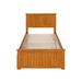 AFI Furnishings Nantucket King Solid Wood Platform Bed w/ Footboard & Twin XL Trundle in Walnut Wood in Brown | Wayfair AR821604T