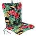 Longshore Tides 21" x 38" Outdoor Chair Cushion w/ Ties & Loop Polyester in Red/Orange/Green | 3.5 H x 21 W x 38 D in | Wayfair