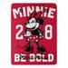 Northwest Minnie Mouse Varsity Girl Micro Raschel Throw | Wayfair 1MIC059000047AMZ