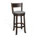 Loon Peak® Spitler Swivel Bar & Counter Stool Wood/Upholstered in Brown | 43.5 H x 17 W x 18 D in | Wayfair E5A40FE6102646BF925A614B9498C7C7