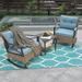 Winston Porter Randalph 2 - Person Outdoor Seating Group w/ Cushions in Blue | Wayfair 6D97E73433E843D78647A3BEE87F074C