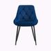 Mercer41 Zavion Tufted Metal Back Dining Chair Upholstered/Velvet/Metal in Blue | 31.53 H x 22.24 W x 19.68 D in | Wayfair