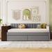 Latitude Run® Daybed w/ Storage Armrest & 2 Drawers Upholstered/Faux leather in Gray | 26.4 H x 42.1 W x 85.6 D in | Wayfair