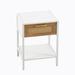 Bay Isle Home™ Annalies Manufactured Wood, Metal Nightstand Wood in White | 21.26 H x 15.74 W x 13.58 D in | Wayfair