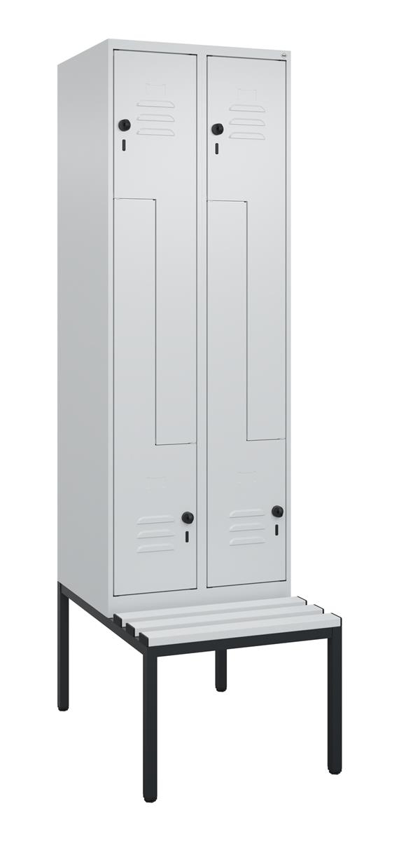 C+P Z-Spind Classic PLUS, Bank, 4 Abteile, 2120x600x815mm, 7035/7035 Image