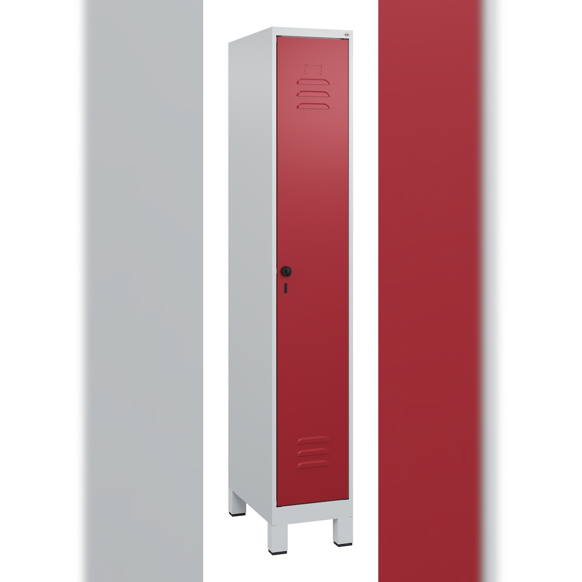 C+P Spind Classic PLUS, Füße, 1 Abteil, 1800x300x500mm, 7035/3003 Image