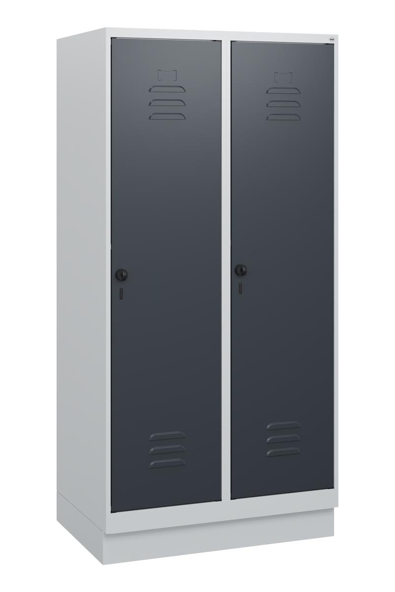 C+P Spind Classic PLUS, Sockel, 2 Abteile, 1630x800x500mm, 7035/7016 Image