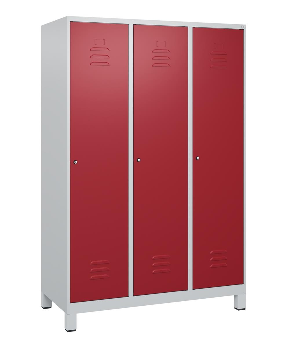 C+P Spind Classic PLUS, Füße, 3 Abteile, 1800x1200x500mm, 7035/3003 Image