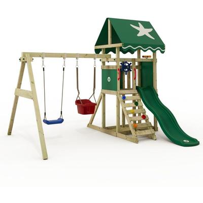 Klettergerüst Spielturm DinkyStar für Kleinkinder mit Rutsche und Kinderschaukel, Babyschaukel mit