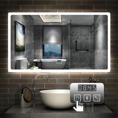 120 x 70 cm LED+Beschlagfrei+3 Lichtfarben Dimmbar+Uhr+Bluetooth+Helligkeit Memory Funktion Image