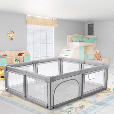 Laufstall Baby Laufgitter Schutzgitter Krabbelgitter Absperrgitter mit atmungsaktivem Netz Grau